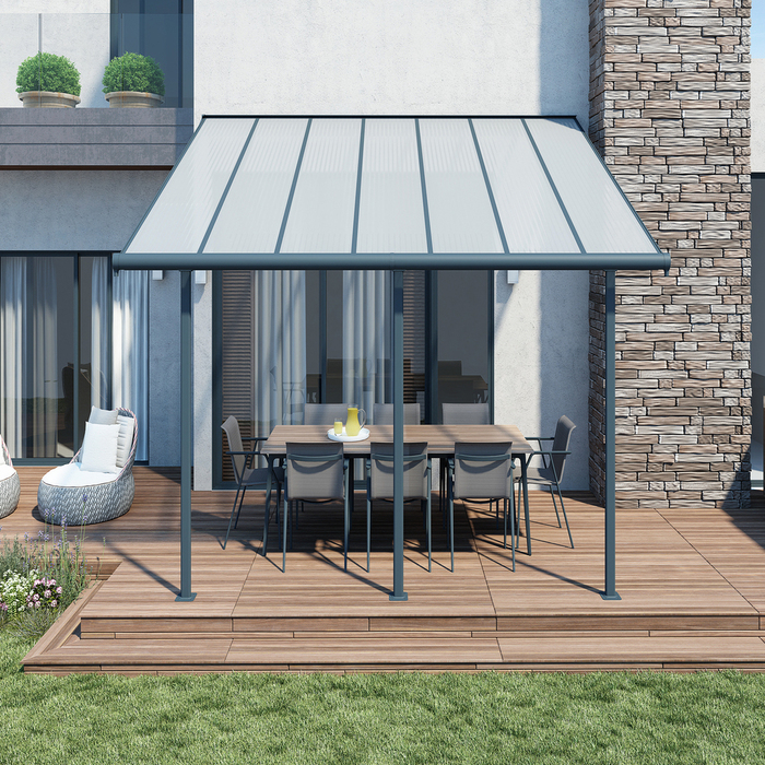 Terrassöverbyggnad Sierra 12,8 m² Antracitgrå Canopia by Palram 